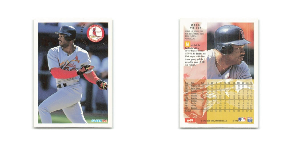 Mark Whiten 1994 Fleer #649 St. Louis Cardinals Baseball Card NM