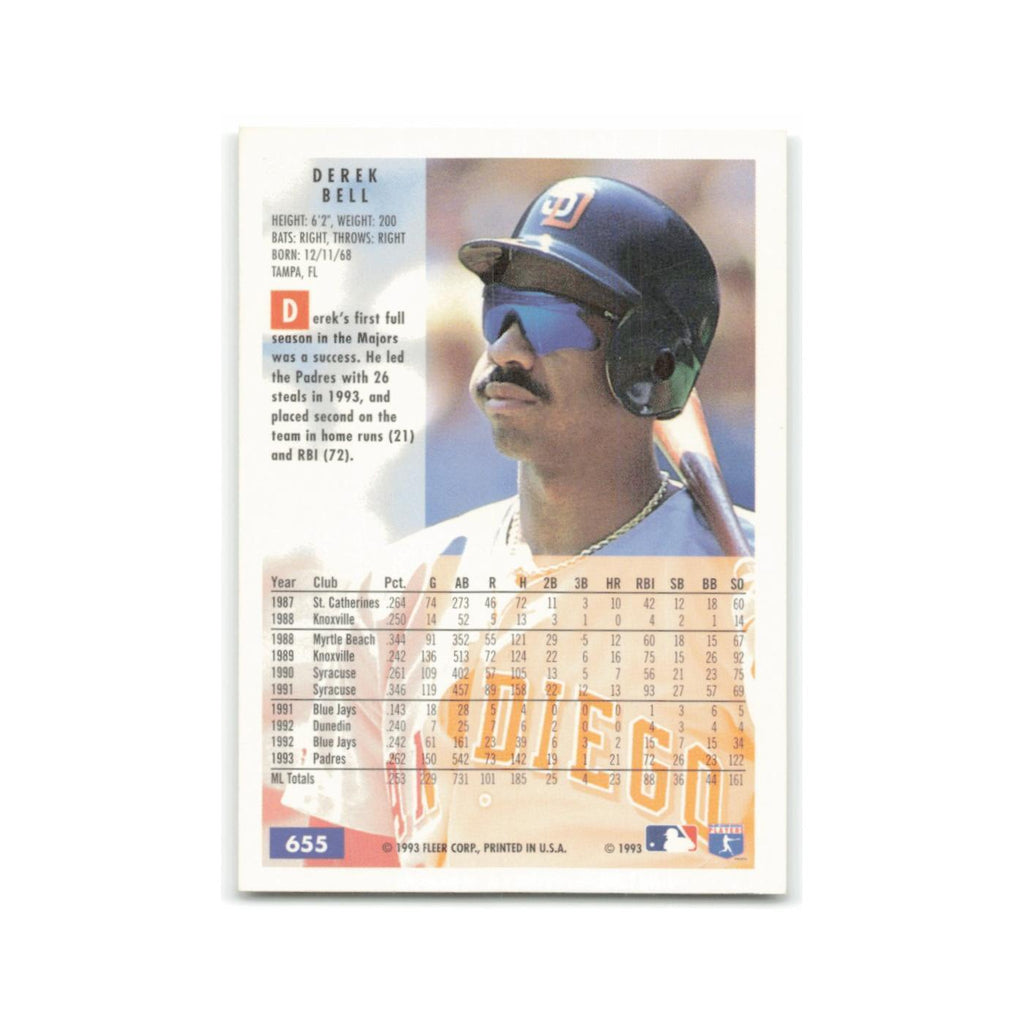 Derek Bell 1994 Fleer #655 San Diego Padres Baseball Card NM