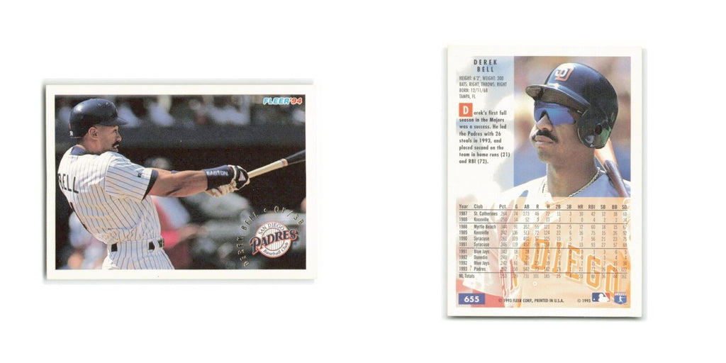 Derek Bell 1994 Fleer #655 San Diego Padres Baseball Card NM