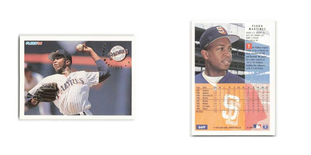 Pedro Martinez 1994 Fleer #669 San Diego Padres Baseball Card NM