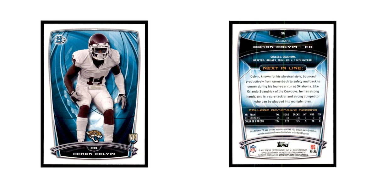 2014 Bowman Aaron Colvin RC Football Cards #96