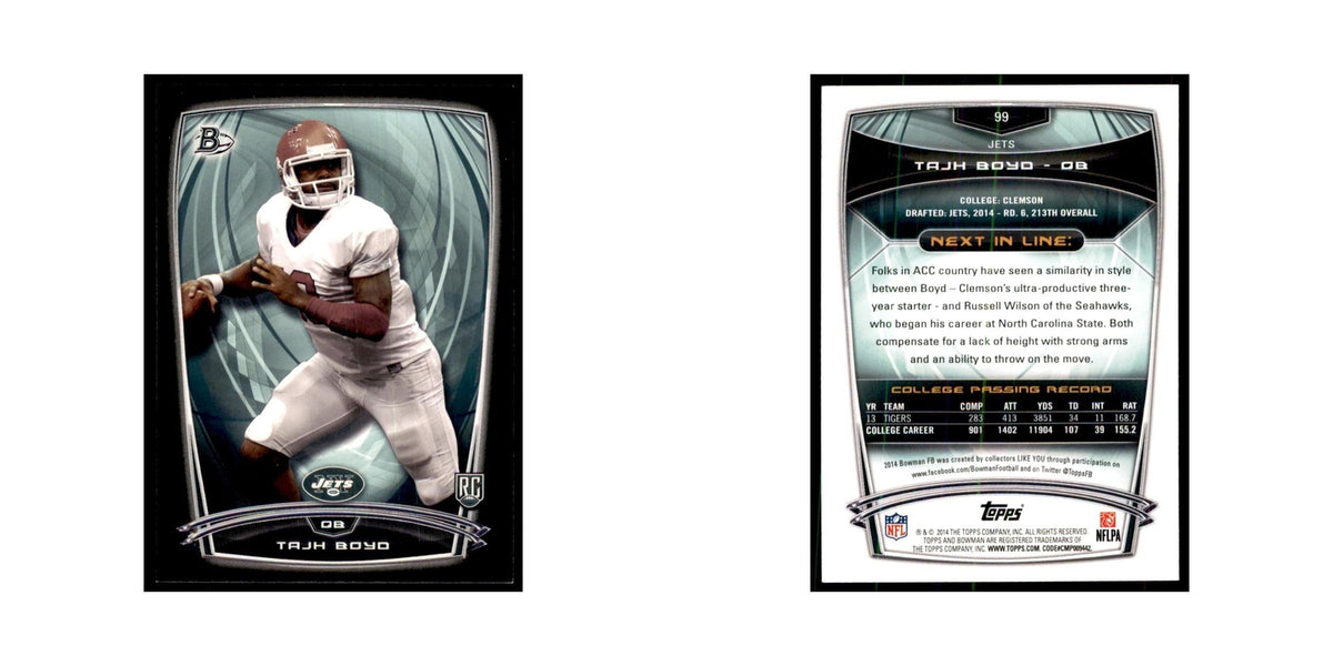2014 Bowman Tajh Boyd RC Football Cards #99
