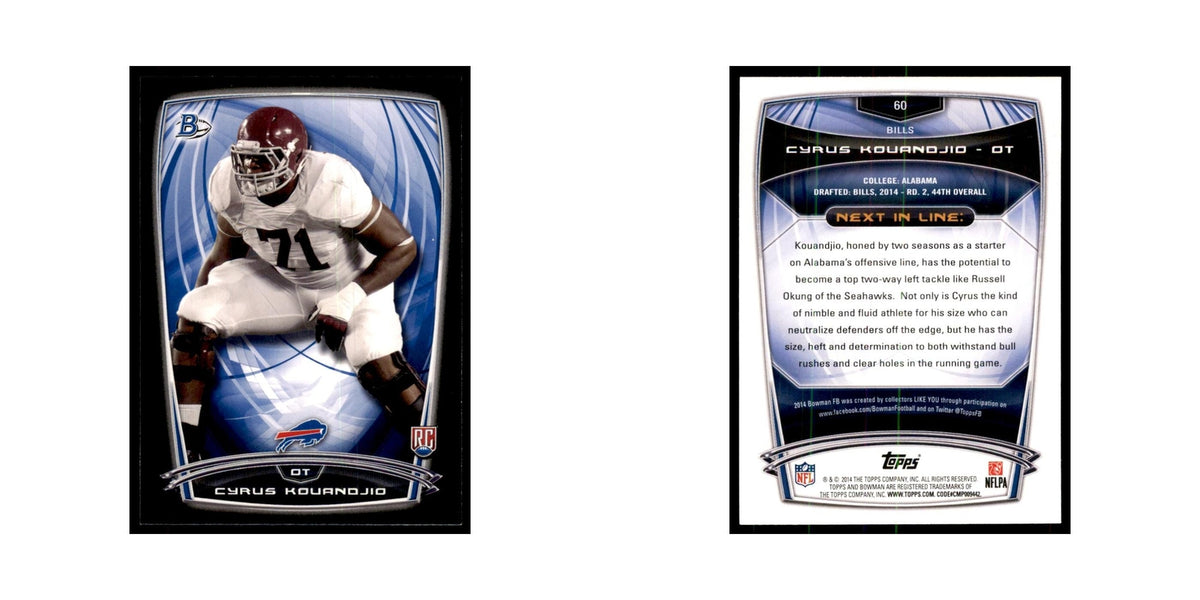 2014 Bowman Cyrus Kouandjio RC Football Cards #60