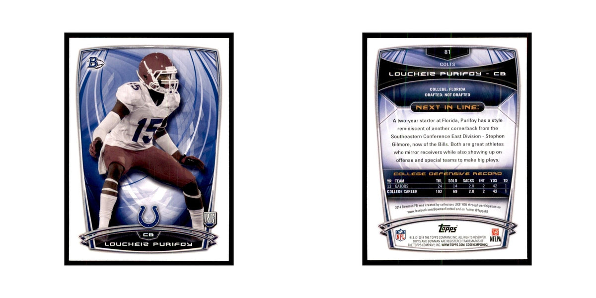 2014 Bowman Loucheiz Purifoy RC Football Cards #81