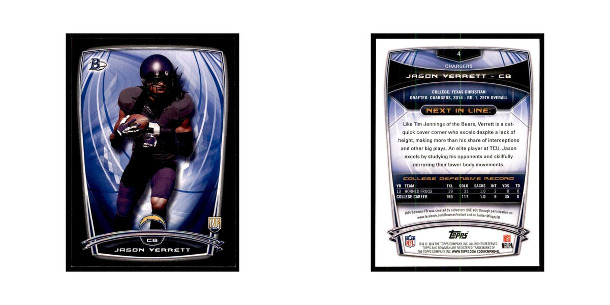 2014 Bowman Jason Verrett RC Football Cards #4