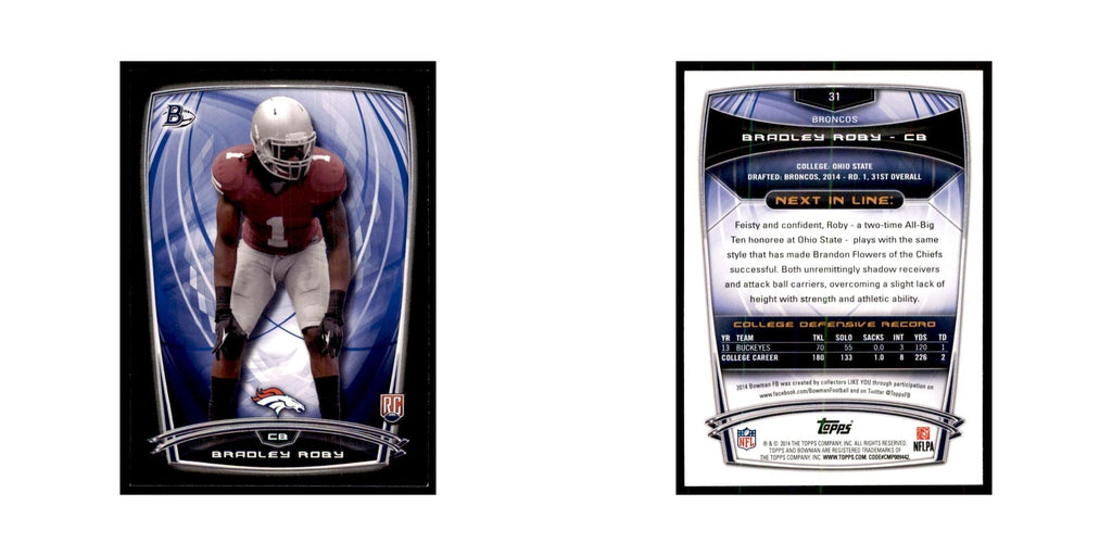 2014 Bowman Bradley Roby RC Football Cards #31