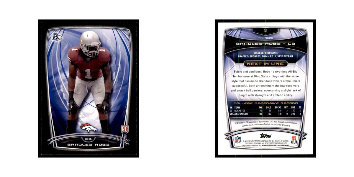 2014 Bowman Bradley Roby RC Football Cards #31