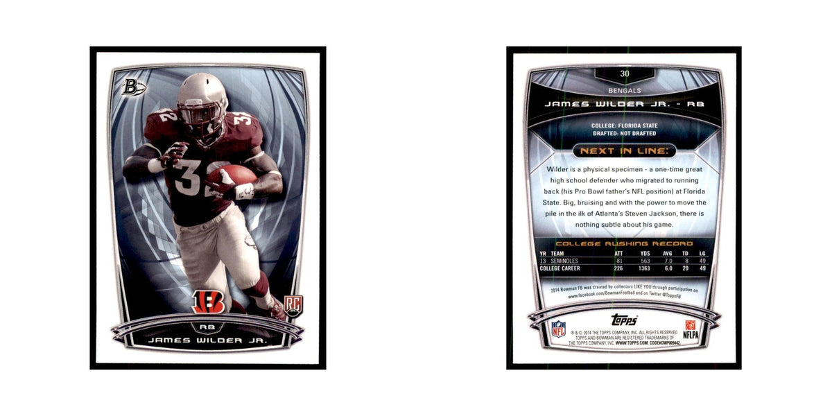 2014 Bowman James Wilder Jr. RC Football Cards #30