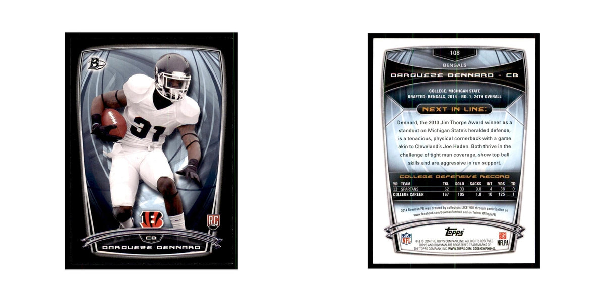 2014 Bowman Darqueze Dennard RC Football Cards #108