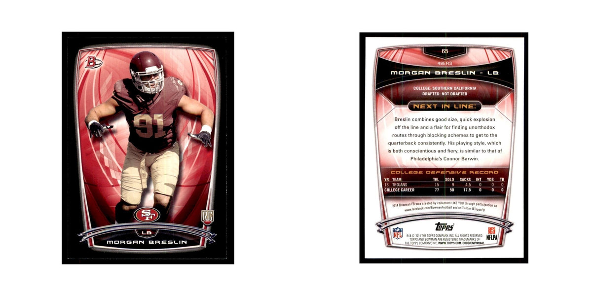 2014 Bowman Morgan Breslin RC Football Cards #65