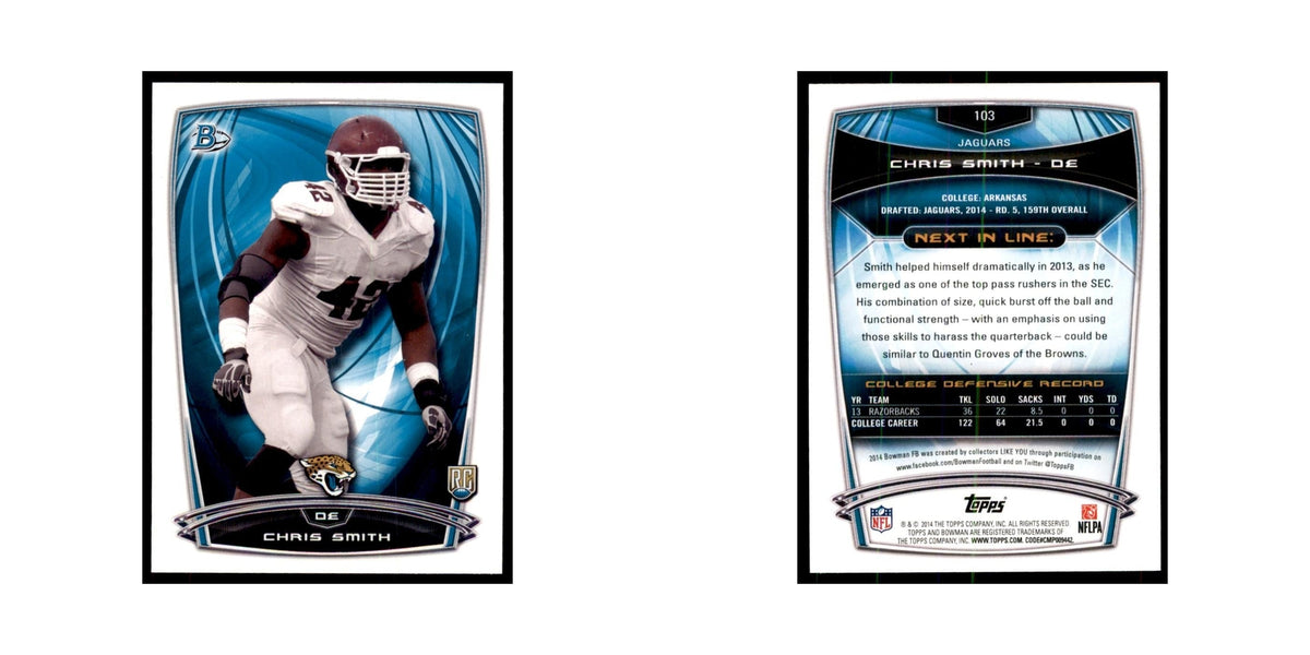 2014 Bowman Chris Smith RC Football Cards #103
