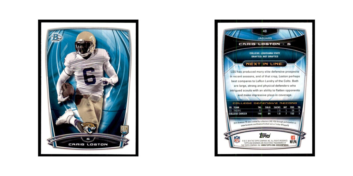 2014 Bowman Craig Loston RC Football Cards #48