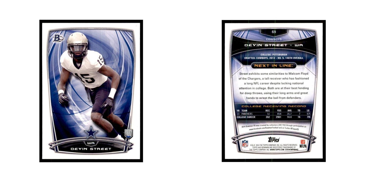 2014 Bowman Devin Street RC Football Cards #69