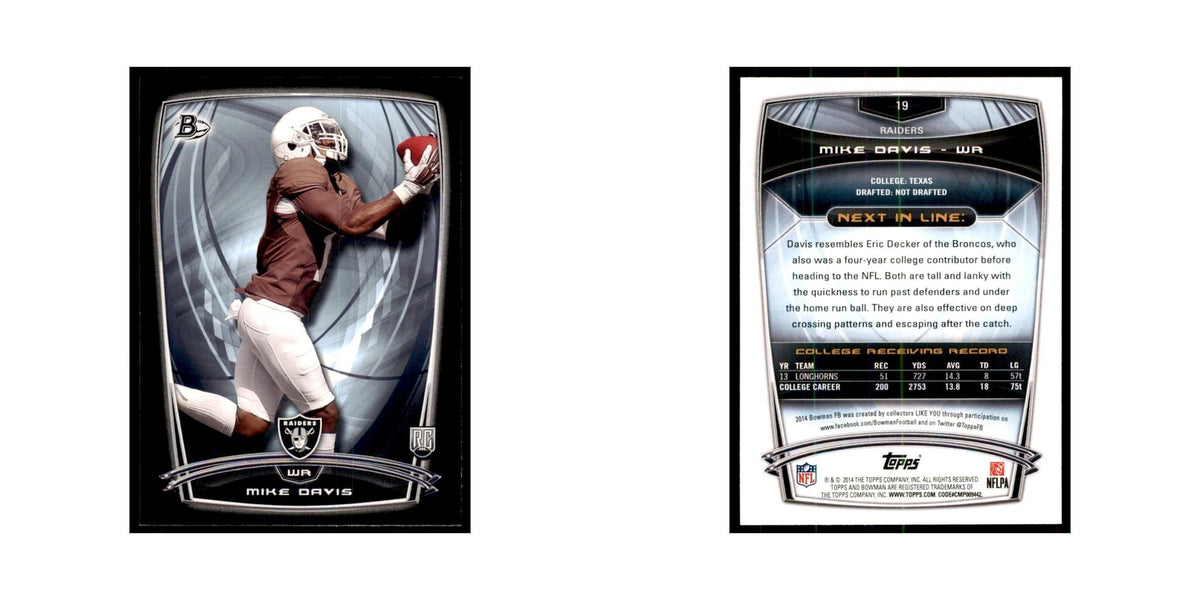 2014 Bowman Mike Davis RC Football Cards #19