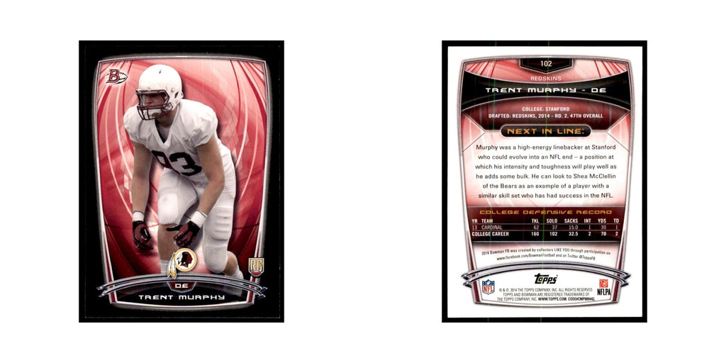 2014 Bowman Trent Murphy RC Football Cards #102