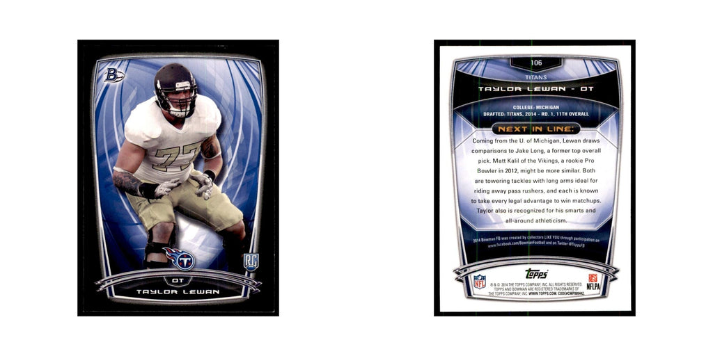 2014 Bowman Taylor Lewan RC Football Cards #106