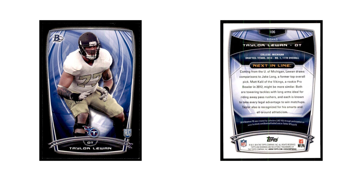 2014 Bowman Taylor Lewan RC Football Cards #106