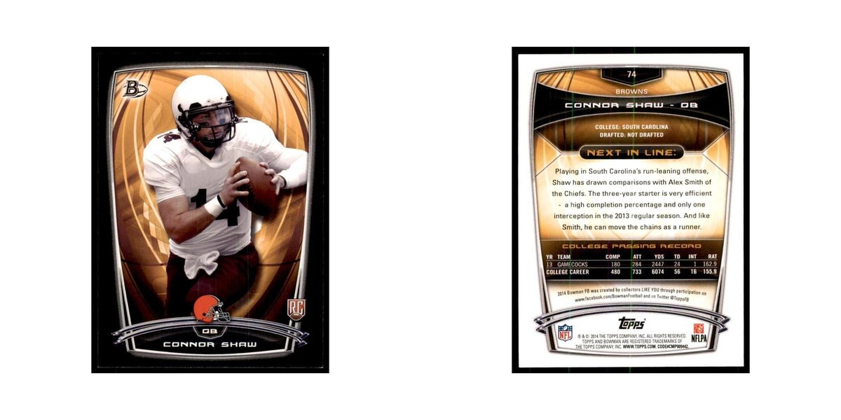2014 Bowman Connor Shaw RC Football Cards #74