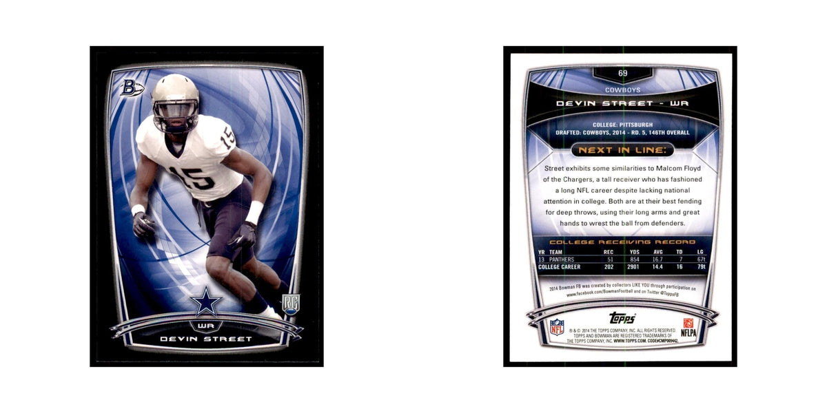 2014 Bowman Devin Street RC Football Cards #69