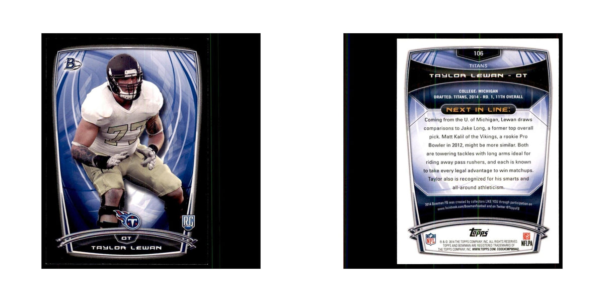 2014 Bowman Taylor Lewan RC Football Cards #106