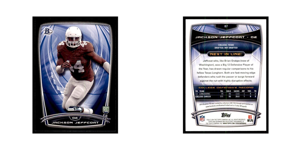 2014 Bowman Jackson Jeffcoat RC Football Cards #87