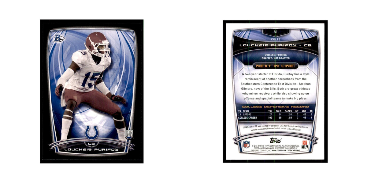 2014 Bowman Loucheiz Purifoy RC Football Cards #81