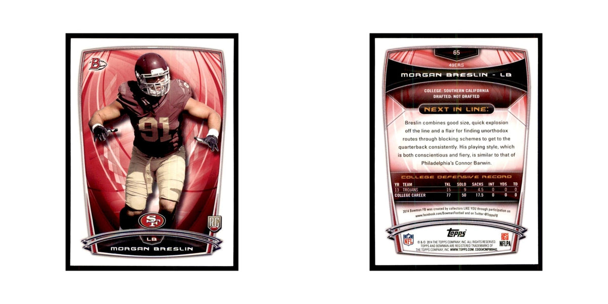 2014 Bowman Morgan Breslin RC Football Cards #65