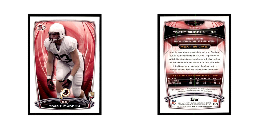 2014 Bowman Trent Murphy RC Football Cards #102