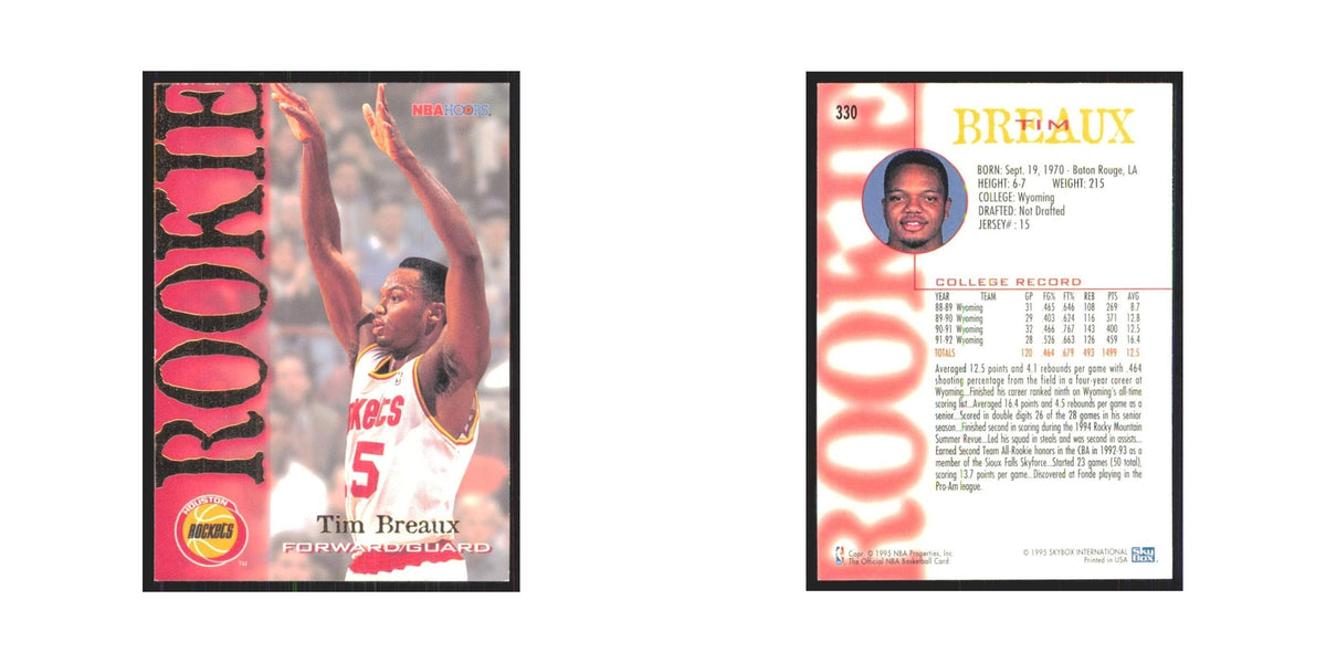 1994 NBA Hoops Tim Breaux RC Rockets #330