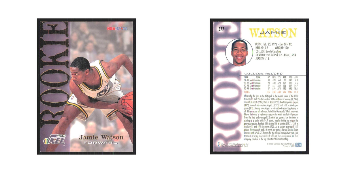 1994 NBA Hoops Jamie Watson RC Jazz #377