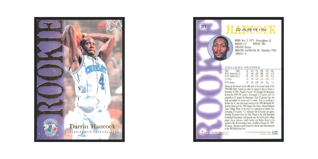 1994 NBA Hoops Darrin Hancock RC Hornets #311