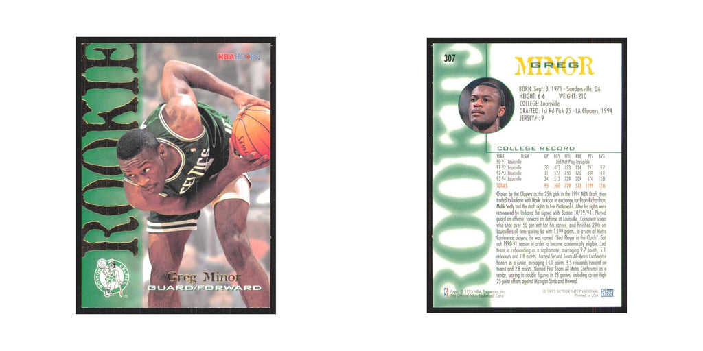 1994 NBA Hoops Greg Minor RC Celtics #307
