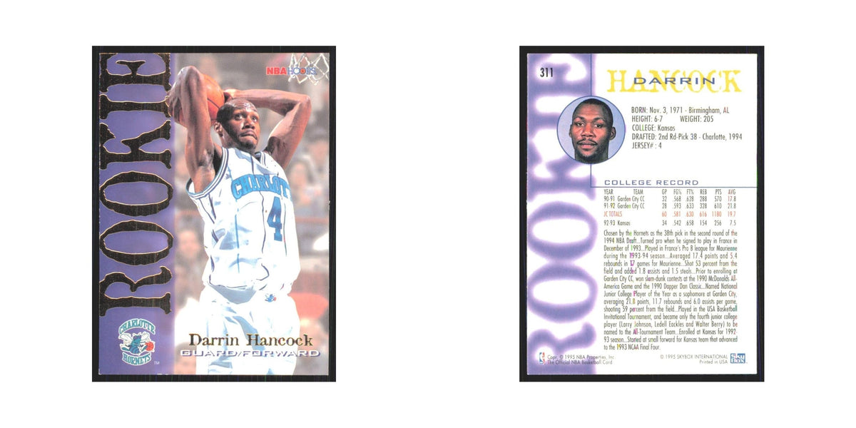 1994 NBA Hoops Darrin Hancock RC Hornets #311
