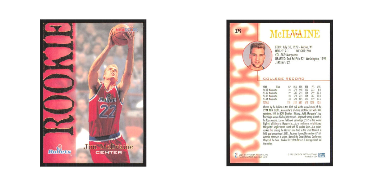 1994 NBA Hoops Jim McIlvaine RC Washington Bullets #379