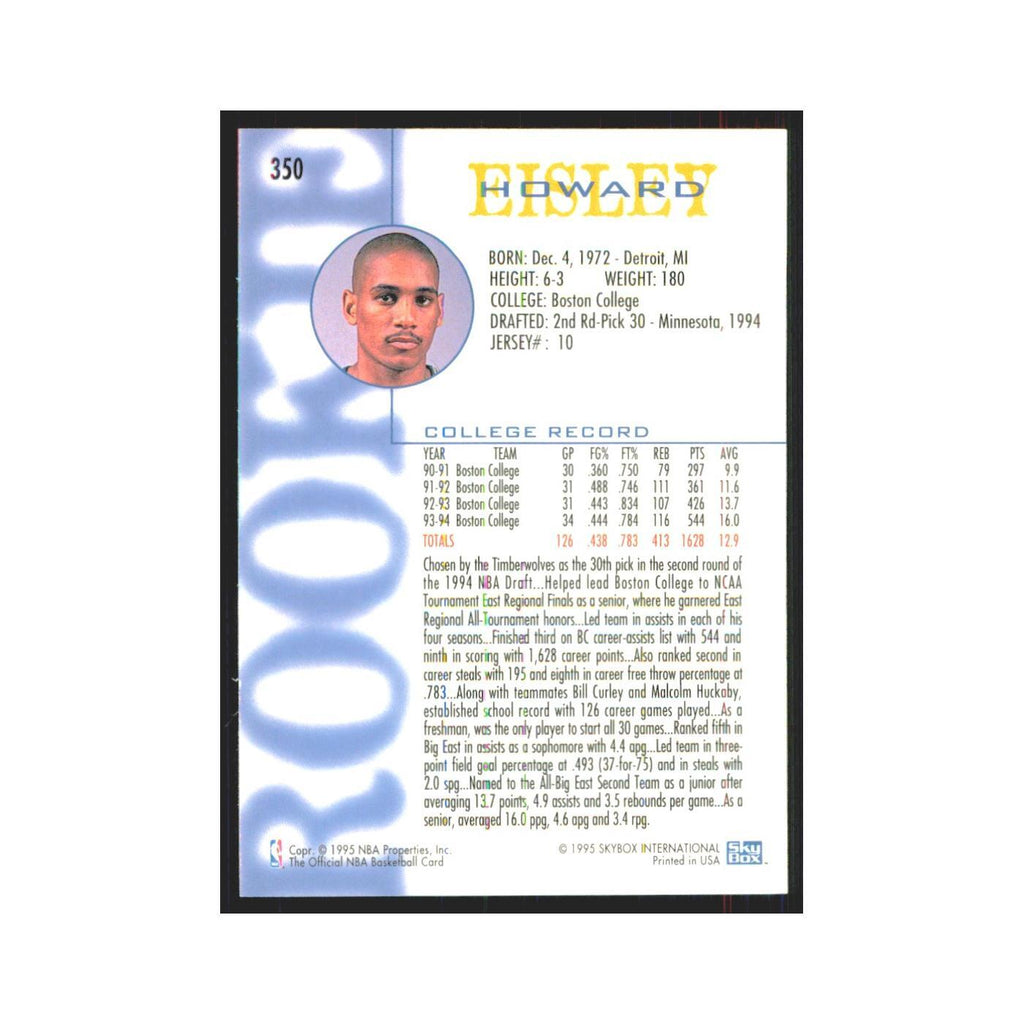 1994 NBA Hoops Howard Eisley RC Timberwolves #350