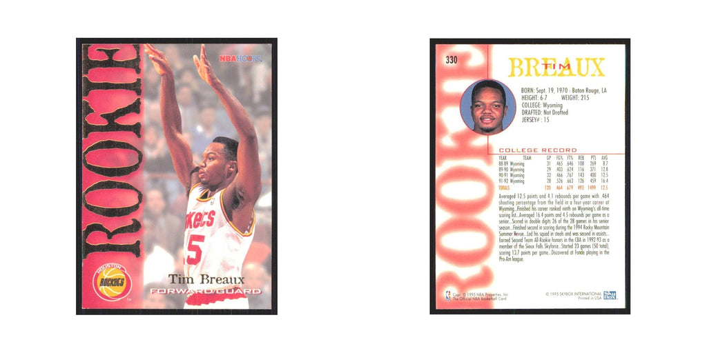 1994 NBA Hoops Tim Breaux RC Rockets #330