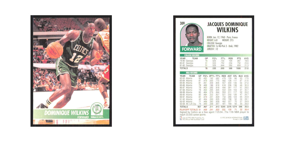 1994 NBA Hoops Dominique Wilkins Celtics #309