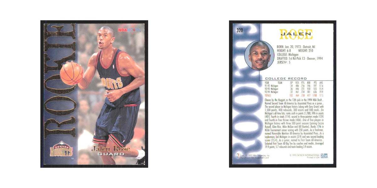 1994 NBA Hoops Jalen Rose RC Nuggets #320