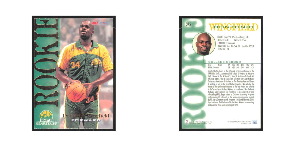 1994 NBA Hoops Dontonio Wingfield RC Seattle SuperSonics #375