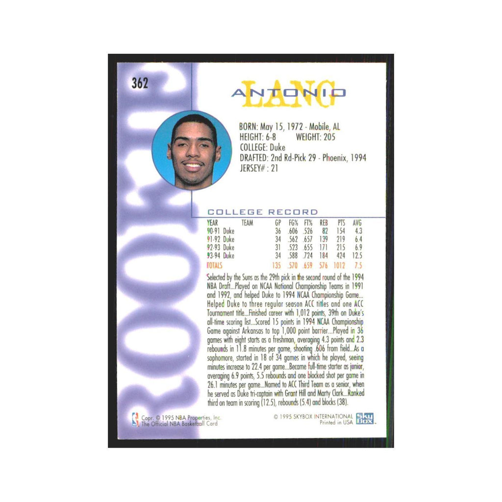 1994 NBA Hoops Antonio Lang RC Suns #362