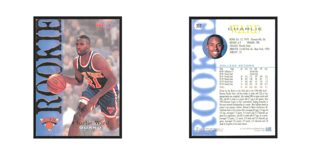 1994 NBA Hoops Charlie Ward RC Knicks #353