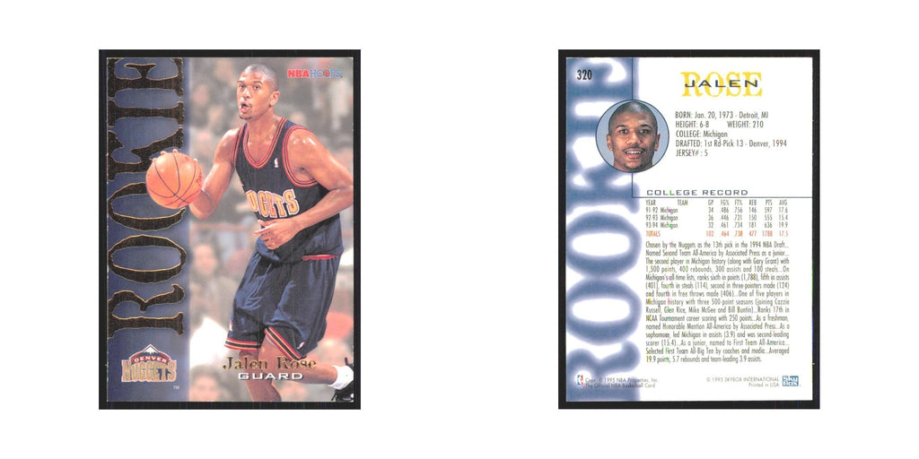 1994 NBA Hoops Jalen Rose RC Nuggets #320