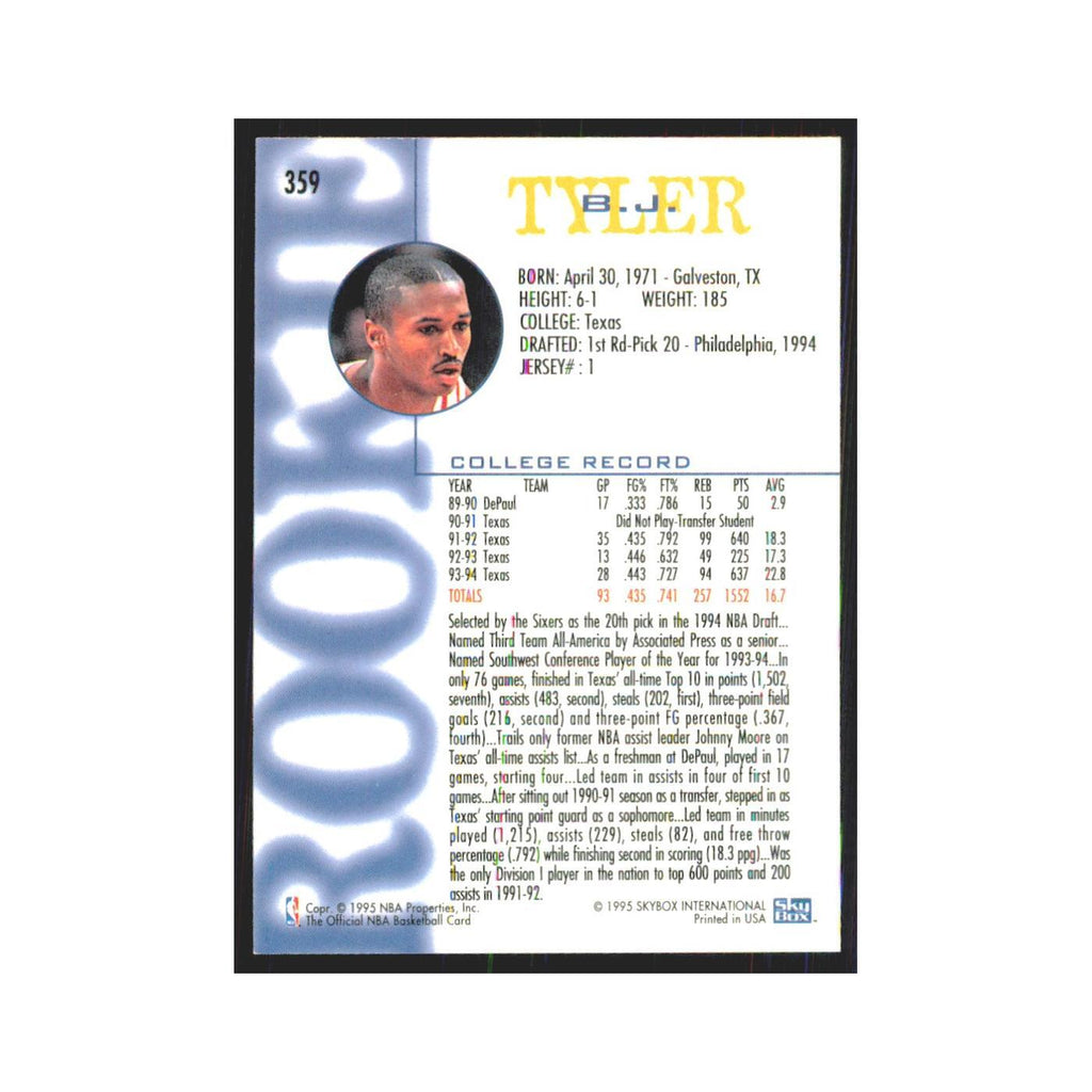 1994 NBA Hoops B.J. Tyler RC 76ers #359