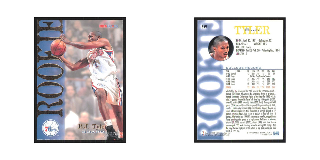 1994 NBA Hoops B.J. Tyler RC 76ers #359