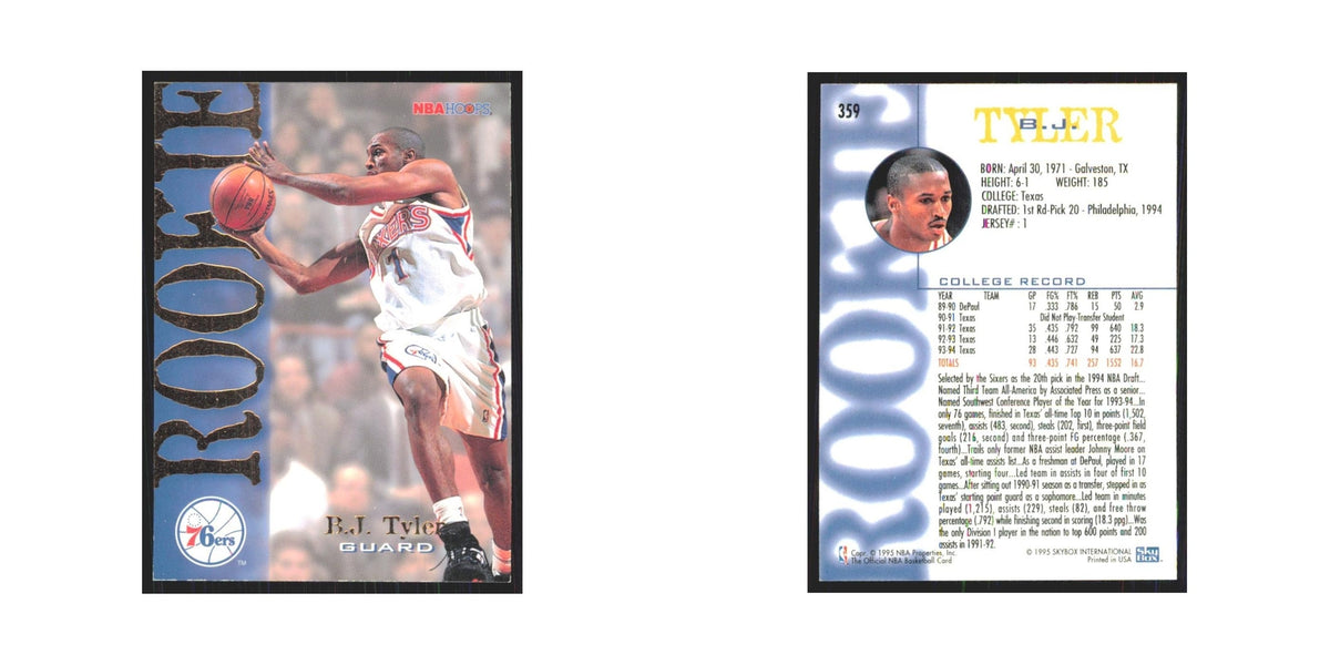 1994 NBA Hoops B.J. Tyler RC 76ers #359