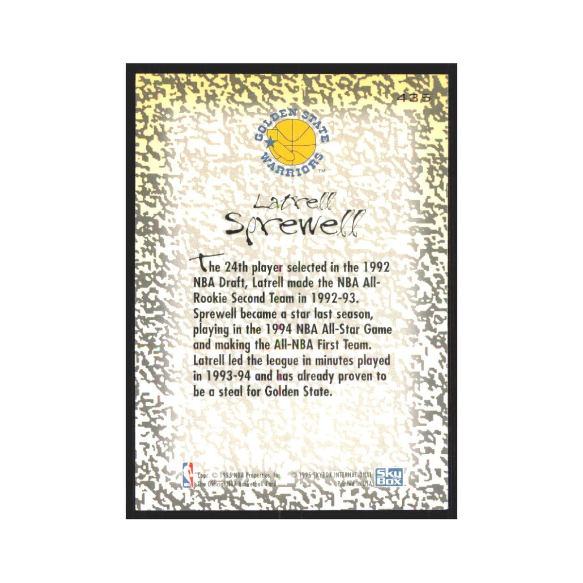 1994 NBA Hoops Latrell Sprewell Golden State Warriors #435