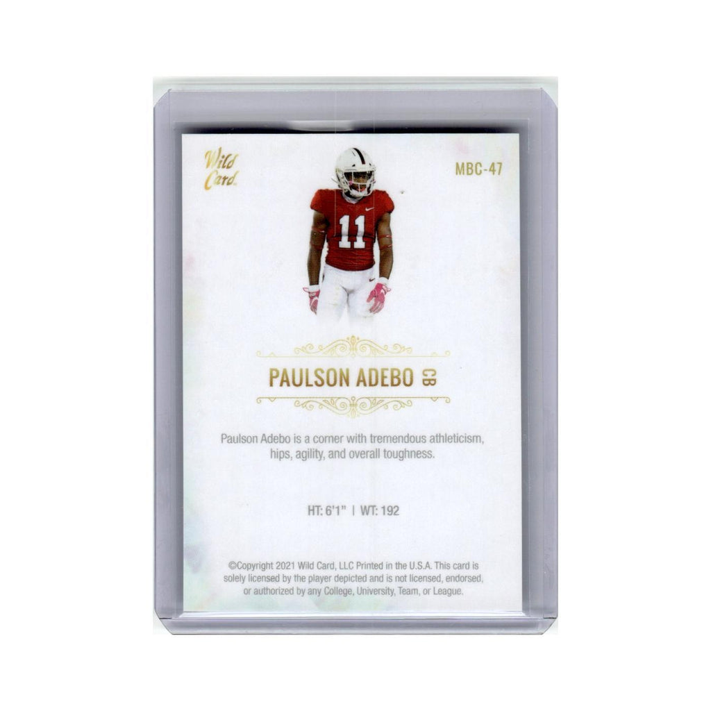 Paulson Adebo 2021 Wild Card Matte Premier #MBC-47 Stanford Cardinal NM