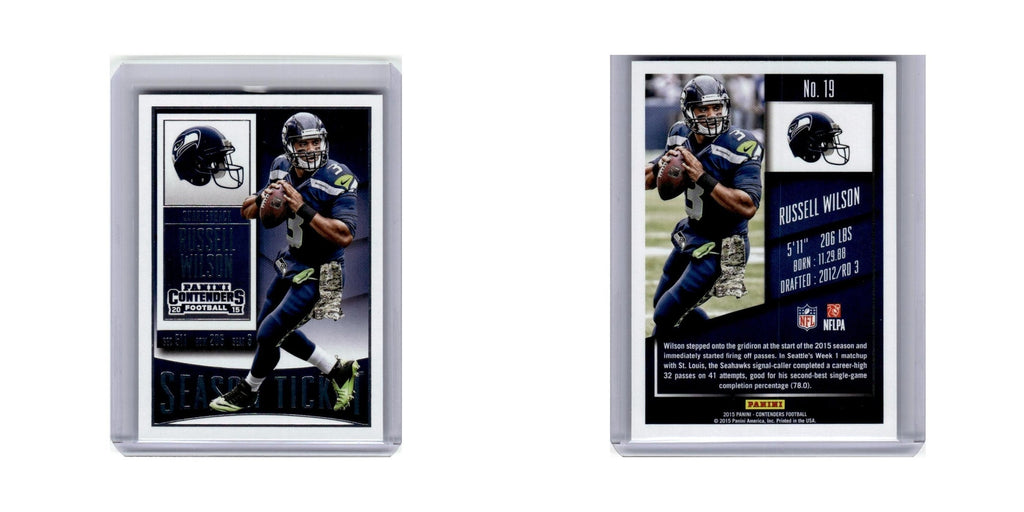 Russell Wilson 2015 Panini Contenders #19 Seattle Seahawks Football Card NM