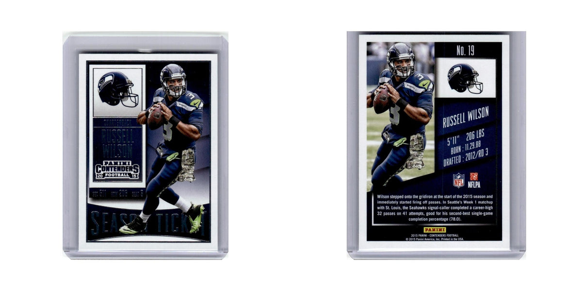 Russell Wilson 2015 Panini Contenders #19 Seattle Seahawks Football Card NM