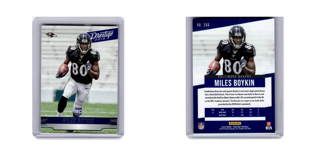 Miles Boykin Rookie 2019 Panini Prestige #266 Baltimore Ravens Football Card NM